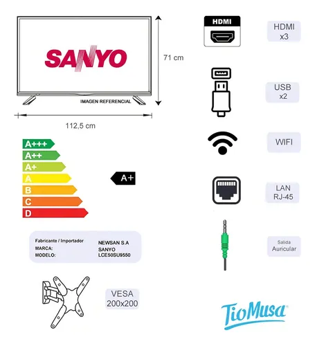 SMART TV SANYO 50 pulgadas modelo LCE50SU9550 - Image 5